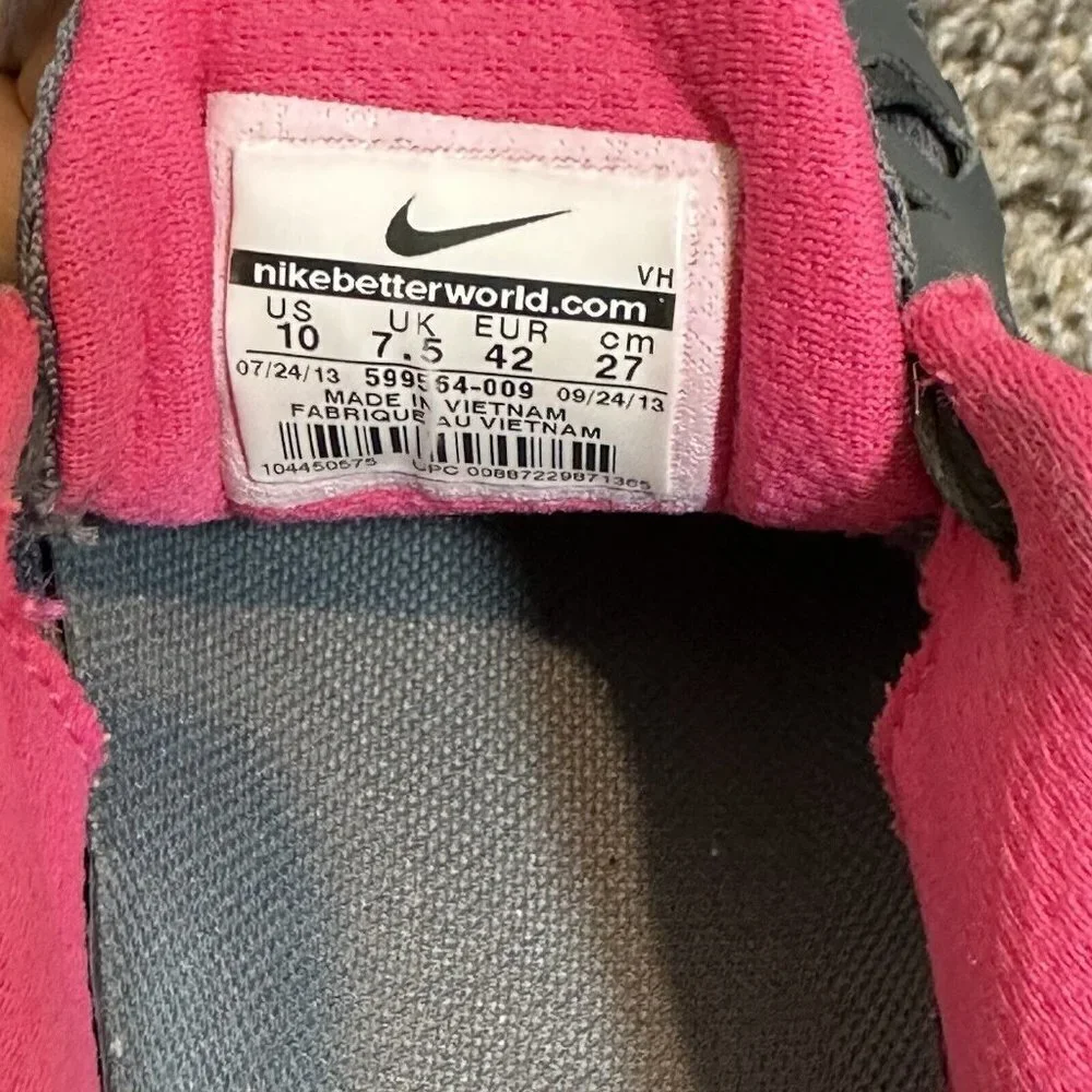 Nike Dual Fusion Run 2 Gray Pink Running Shoes Sneakers 599564-009 Womens Sz 10